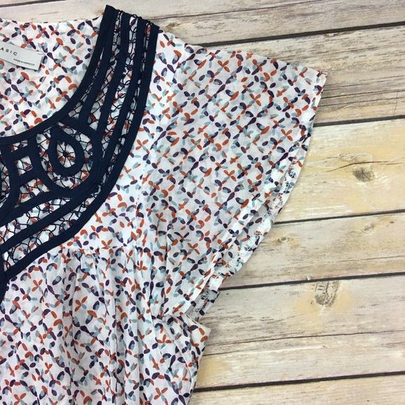 Zara flutter sleeve, multi color cotton dress - Picture 3 of 5